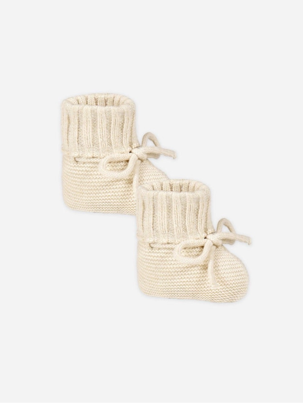 Quincy Mae Cream Knit Baby Booties with Bow Tie